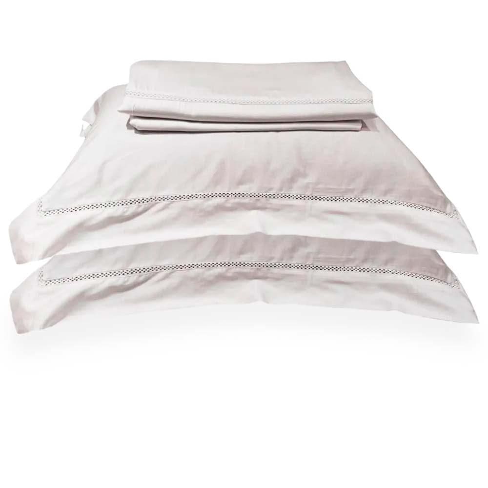 Jogo de Cama Casal 300 Fios Bordado Charlotte - Domani