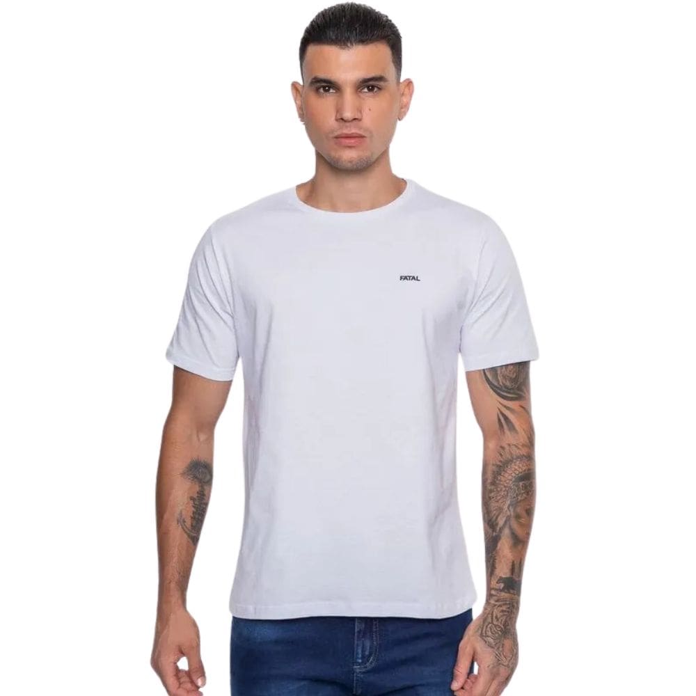 Camiseta Masculina Fatal Newtam Básica Branca 30063 Branco