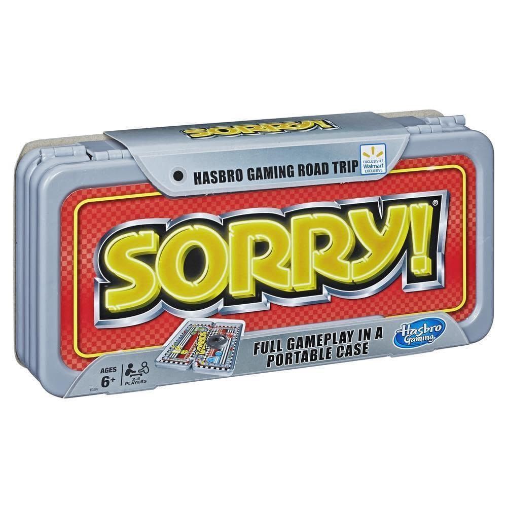 Jogo de tabuleiro Hasbro Desculpe! Edição clássica de viagem rodoviária