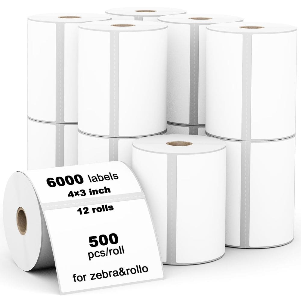 Etiqueta térmica Labelebal 4x3 (101 mm x 76 mm) para Zebra & Rollo