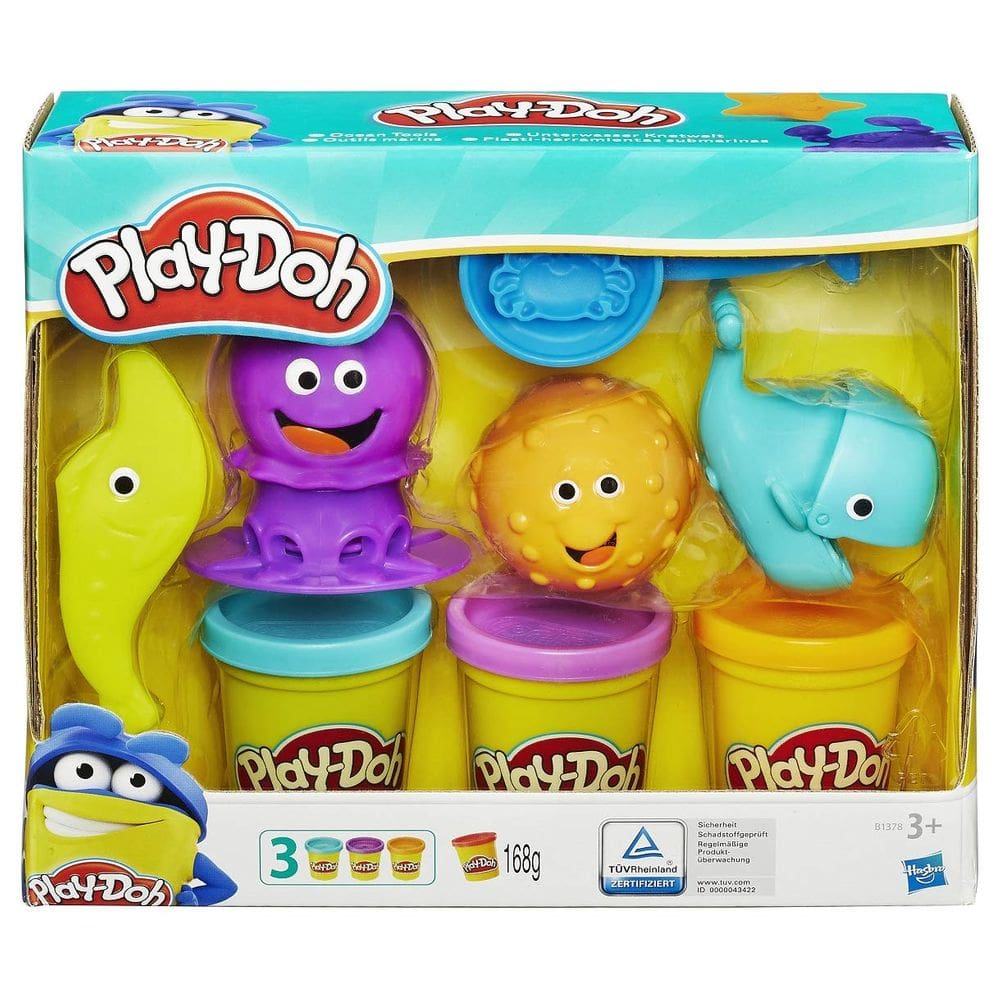 Play-Doh Ocean Tools Hasbro para crianças de 3 anos ou mais com 3 cores