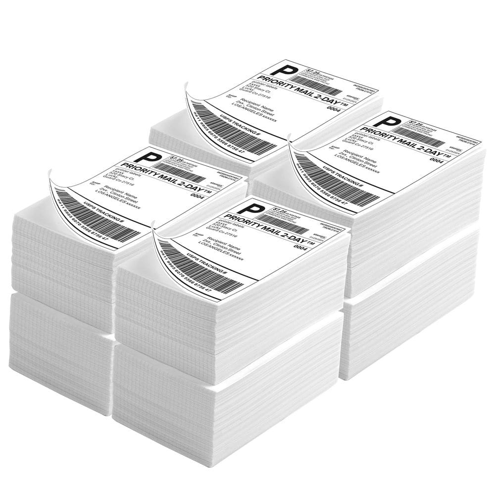 Etiquetas térmicas LuckyGuard Fanfold 4x6 4000 para impressora térmica