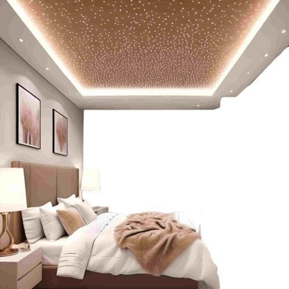 Kit Mix Fibra Ótica Estrelado Colorido 100 Pontos Iluminação