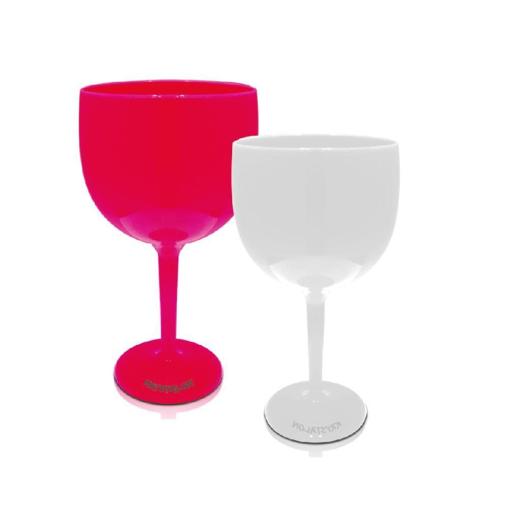 Kit 2 Taças Gin Branca E Rosa Acrílico Poliestireno