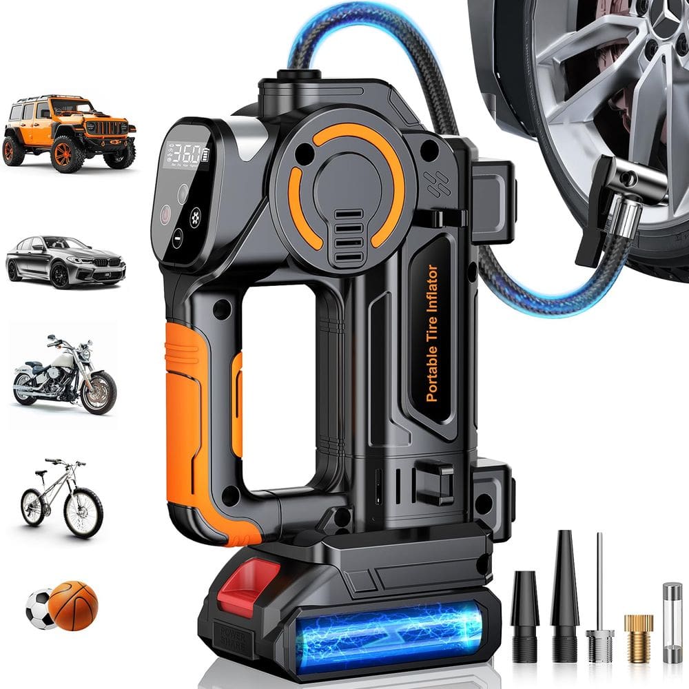 Compressor de ar portátil com inflador de pneus ZOPOM 160 PSI 21V