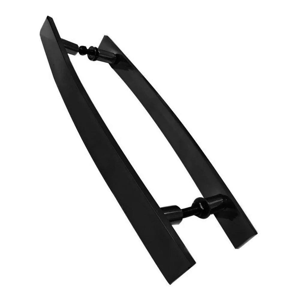 Puxador Para Portas Madeira Vidro Alumínio Curvo Preto 60Cm