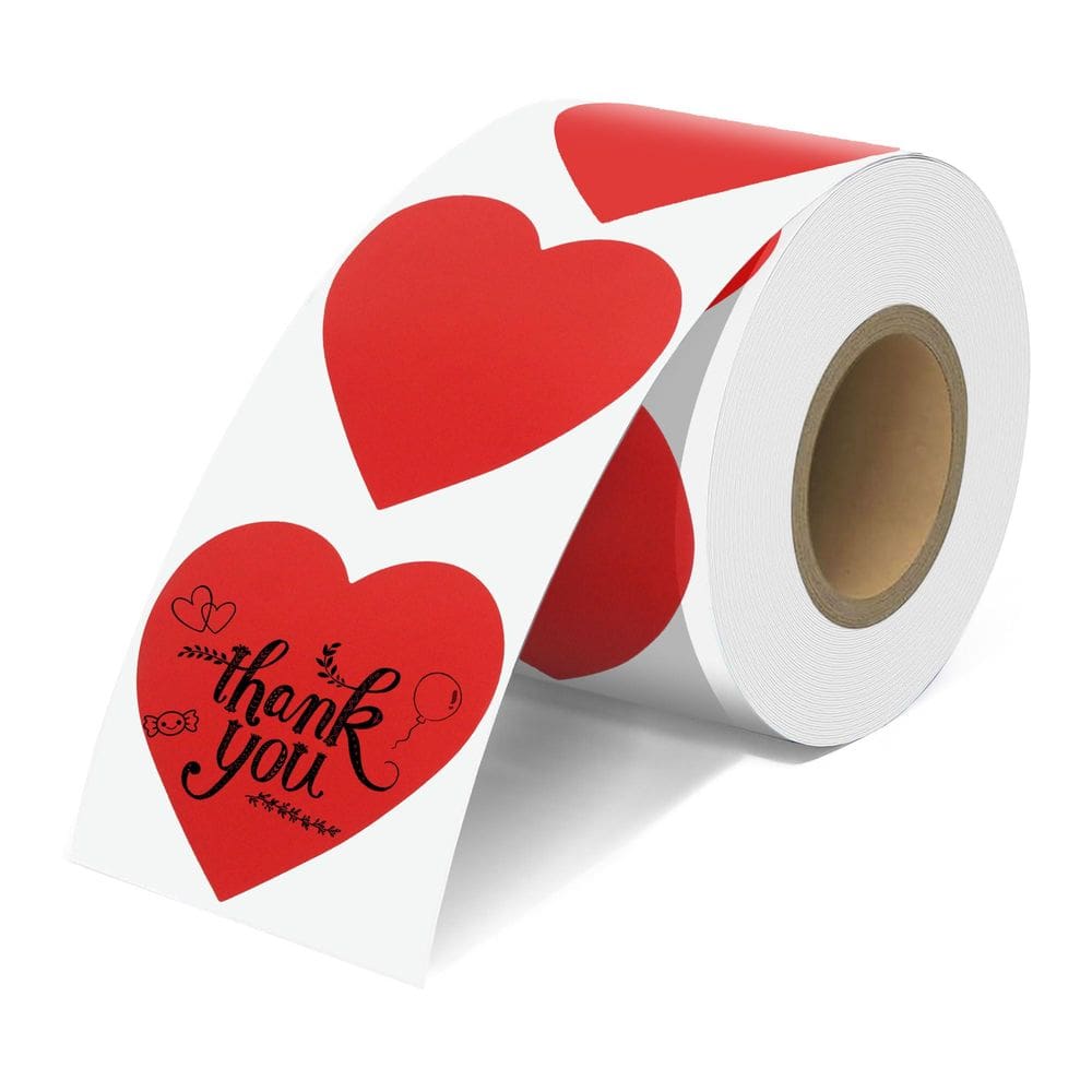 Etiquetas térmicas JOYIT Red Heart 2” - 600 unidades para impressora térmica