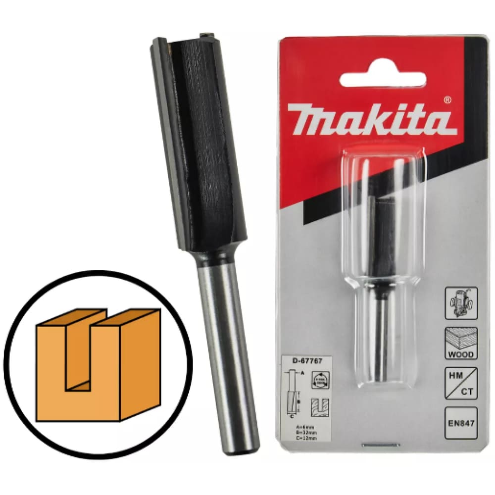 Fresa Paralela Corte 12 Mm Haste 6 Mm Madeira MAKITA D-67767