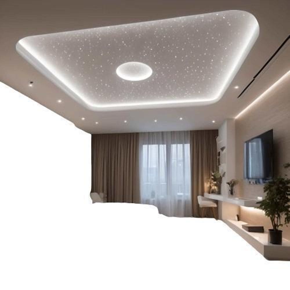 Kit  Fibra Ótica Estrelado Branco 120 Pontos Teto