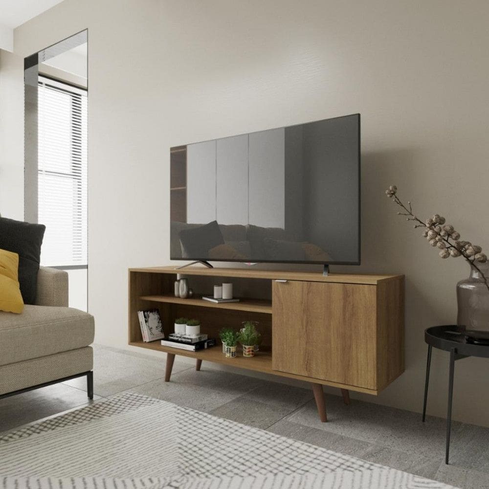 Rack para TV até 42 Polegadas 1 Porta com Pés Palito R1486 Tecno Mobili