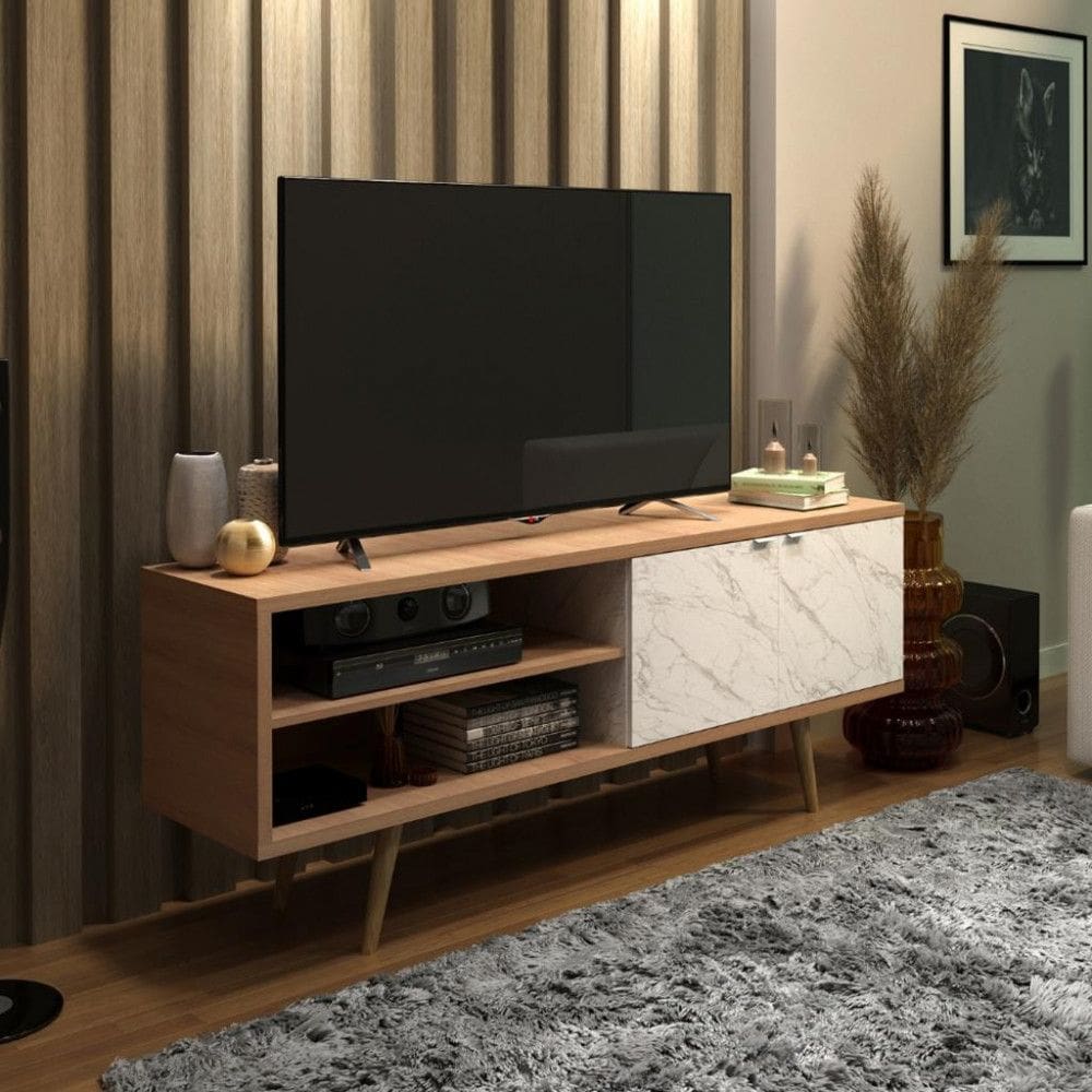 Rack Para TV até 55 Polegadas 2 Portas com Pés Palito R1482 Tecno Mobili