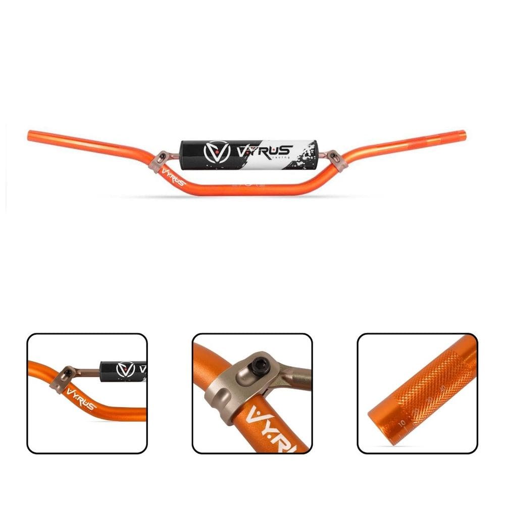 Guidão Vyrus 22mm Cross Bar C/ Barra Protetor Espuma Trilha Motocross