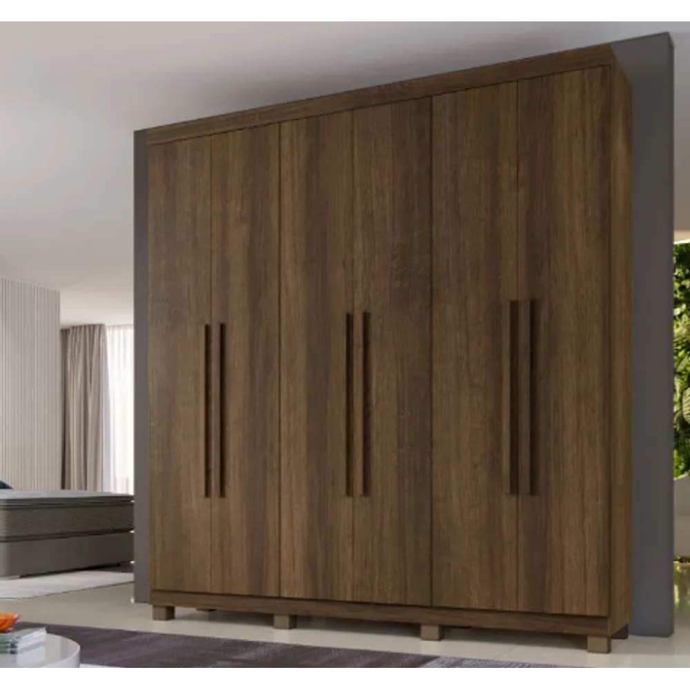 Guarda Roupa Milão 6 Portas 100% MDF Benetil Móveis - Imbuia