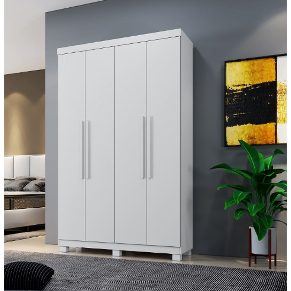 Guarda Roupa Milão 4 Portas 100% MDF Benetil Móveis - Branco