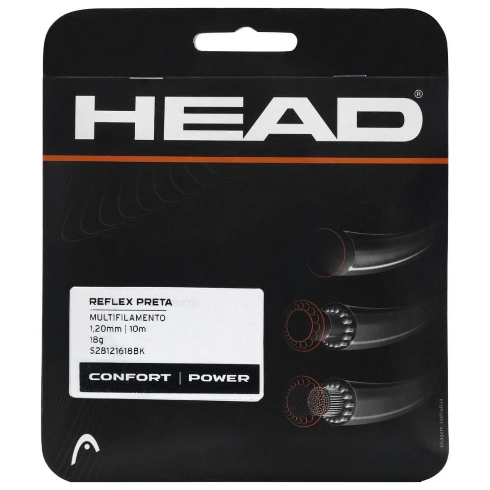 Corda Head Squash Reflex 18L 1.20mm Preta Set Individual
