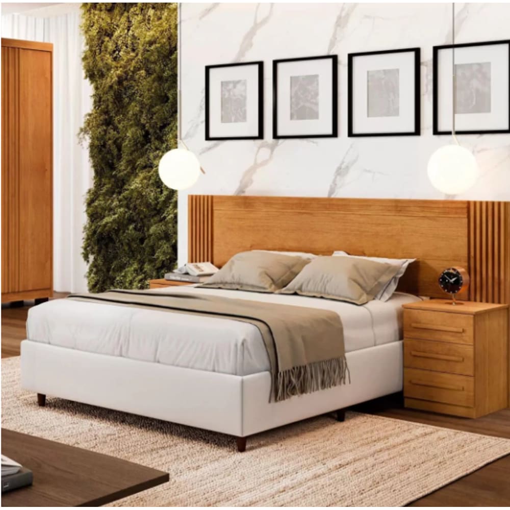 Cabeceira Extensiva Casal Queen Ripada Valência Benetil Móveis - Cinamomo