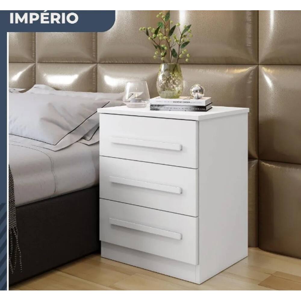 Mesa de Cabeceira Império Benetil Móveis - Branco