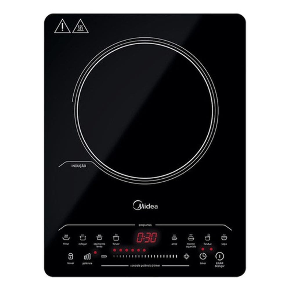 Cooktop Inducao Vidro Touch 1 Boca 127v 29x39cm - Midea