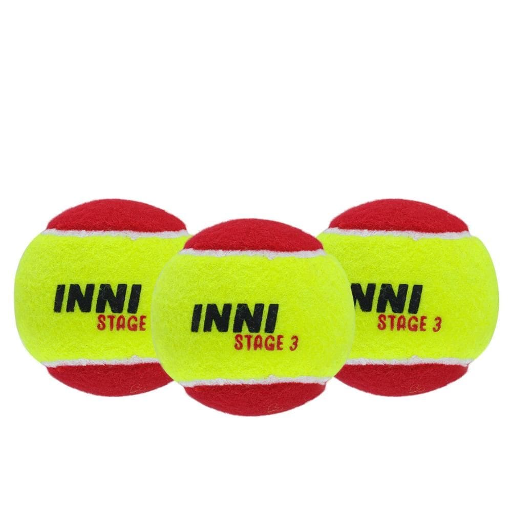 Bola de Tênis Inni Stage 3 Vermelha Pack com 03 Bolas