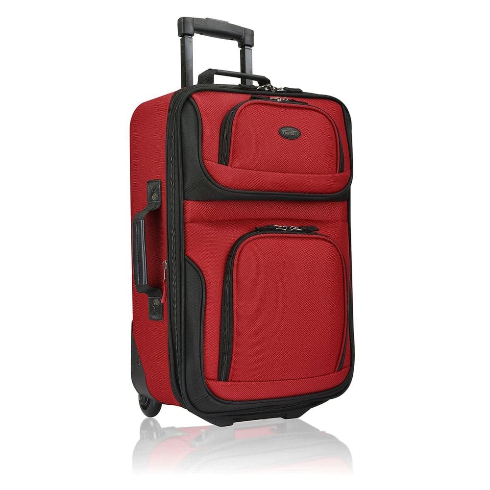 Mala U.S. Traveler Lightweight Softside 20 Carry On vermelha