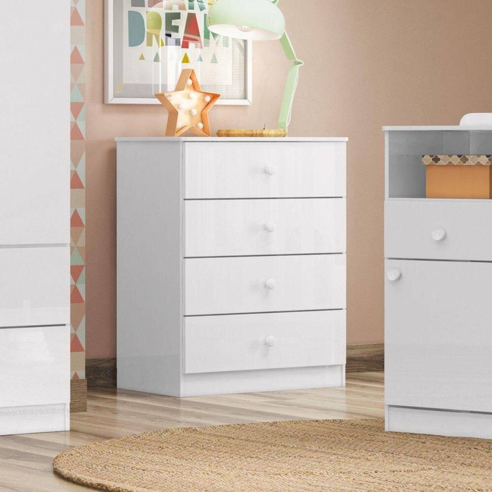 Cômoda Infantil 4 Gavetas Labirinto Branco
