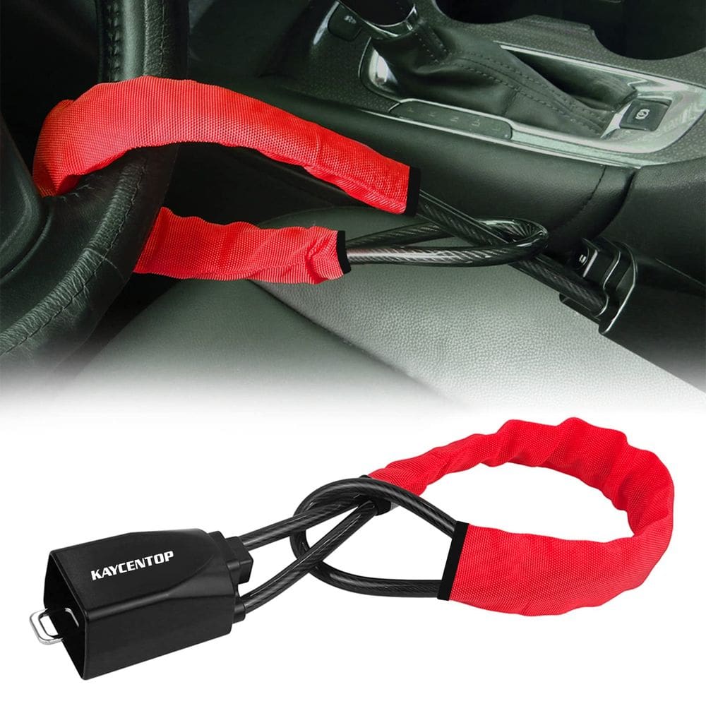 Fechadura de volante de carro KAYCENTOP Dispositivo anti-roubo vermelho