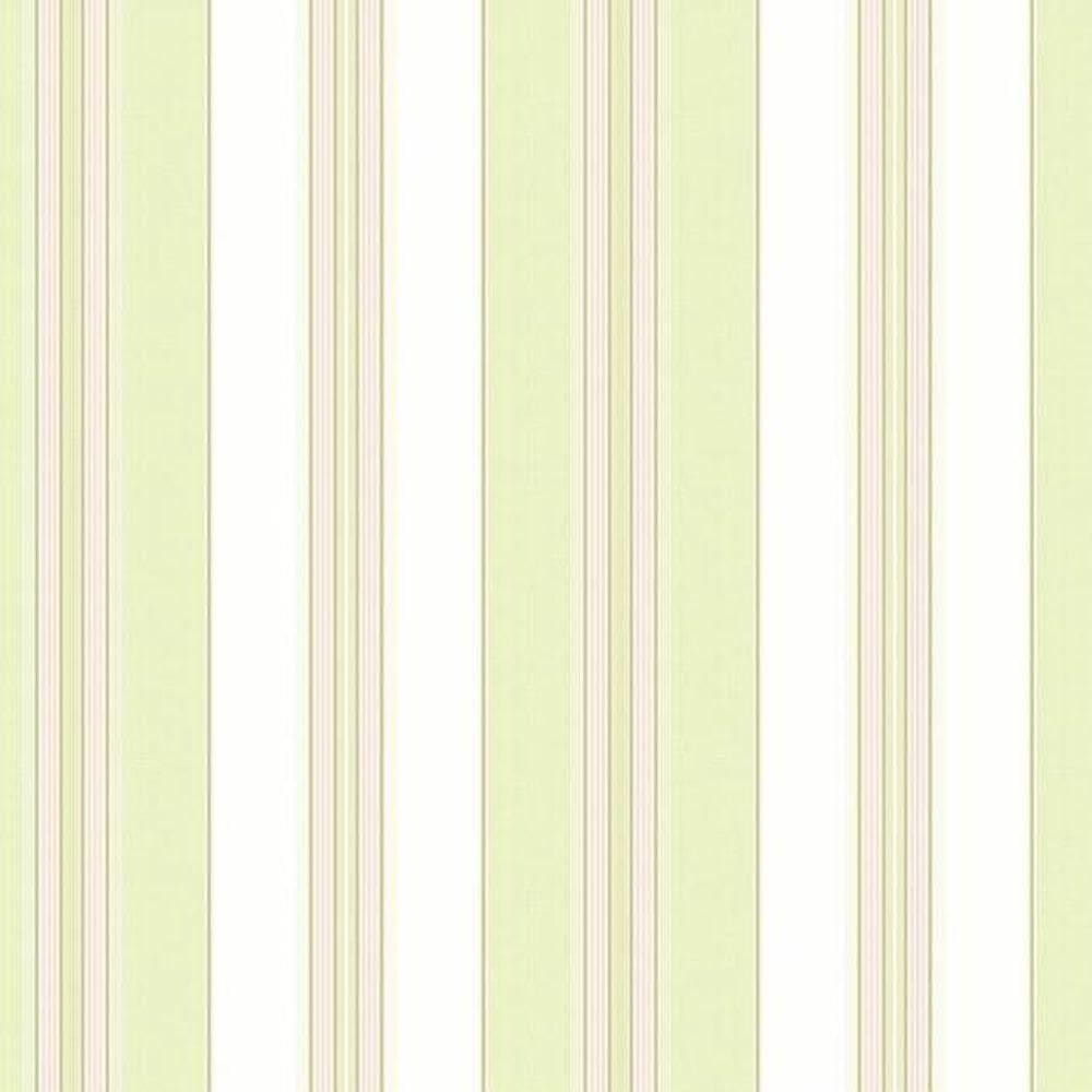 Papel De Parede Waverly Stripes Lovers Lane Verde-rosa Wa7778 - Rolo 10m X 0,52m