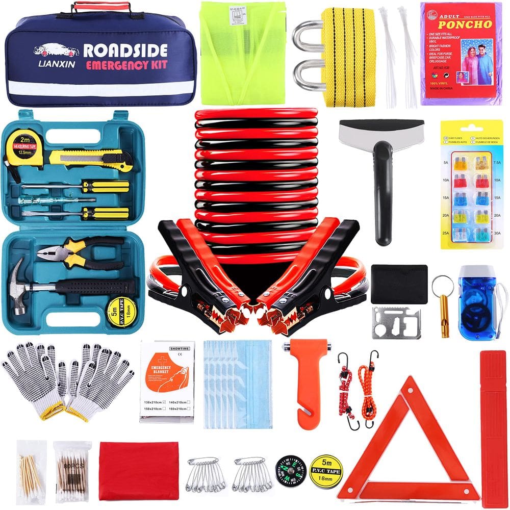 Kit de assistência rodoviária de emergência LIANXIN Car Safety 142 unidades