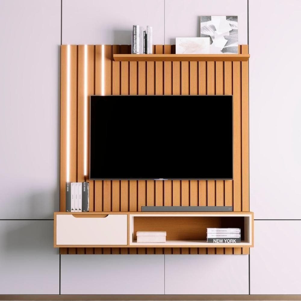 Home Ripado Para Tv 58 Polegadas Orleans Nature Off White