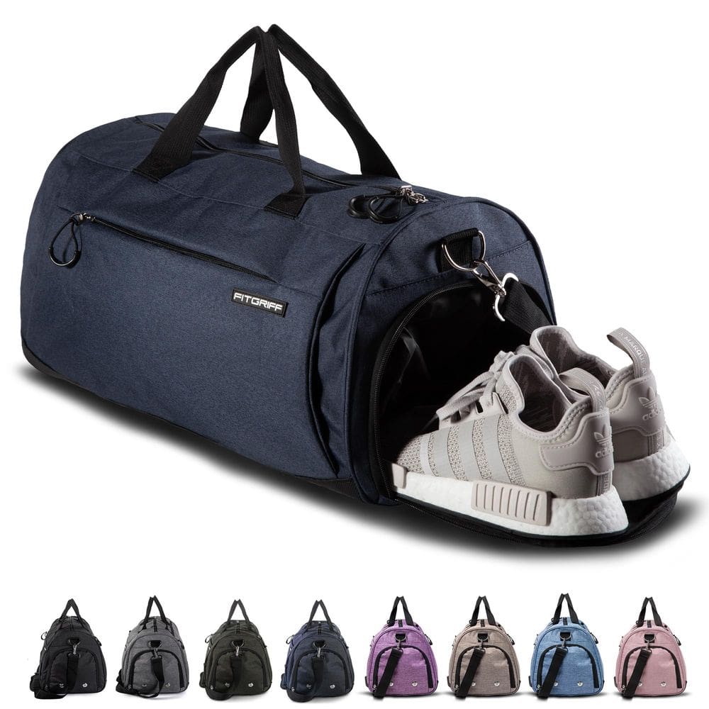 Bolsa de ginástica Fitgriff com sapato e compartimento úmido azul marinho
