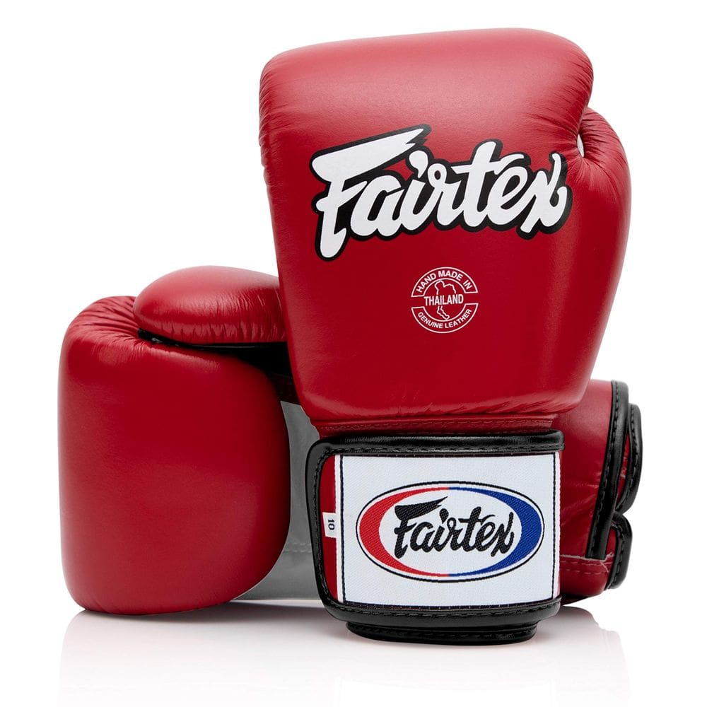 Luvas de boxe Fairtex BGV1 Muay Thai Training 300g vermelhas/brancas/pretas