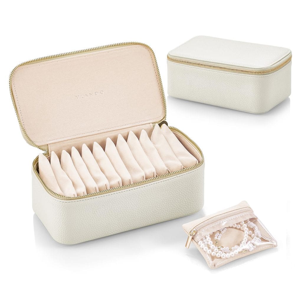 Organizador de caixas de joias Vladimir Travel 12 bolsas pequenas Offwhite