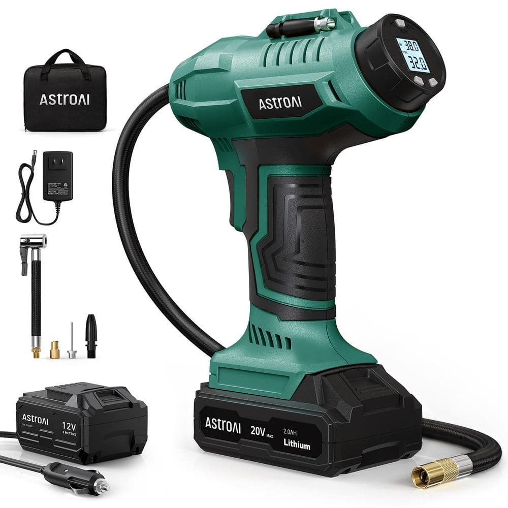 Compressor de ar para inflador de pneus sem fio AstroAI JY16P160-18 verde