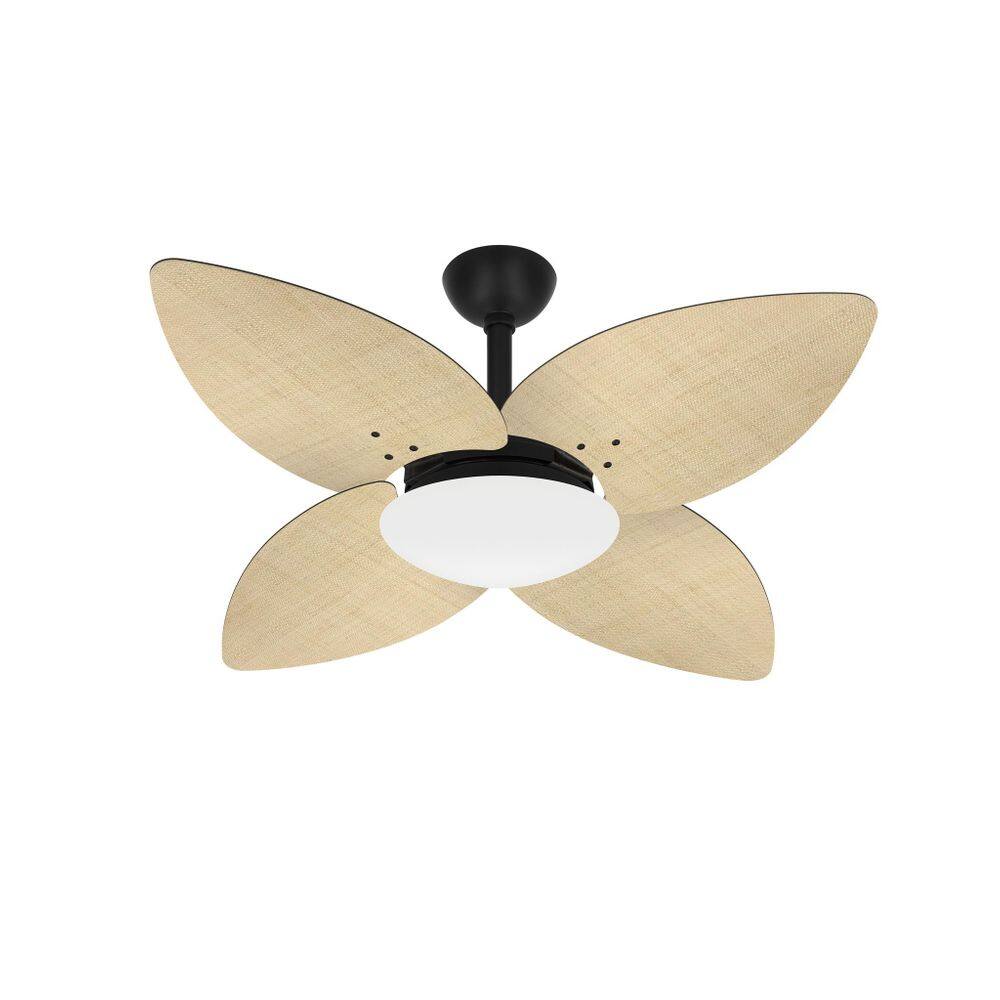 Ventilador Teto Winds Preto 4 Pás Palha Potente Ventax 110V