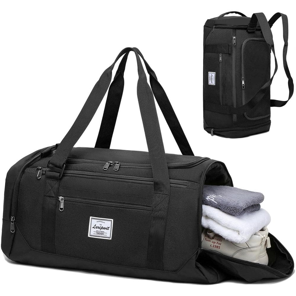 Bolsa de ginástica Laripwit 40L, mochila de viagem esportiva média com sapato