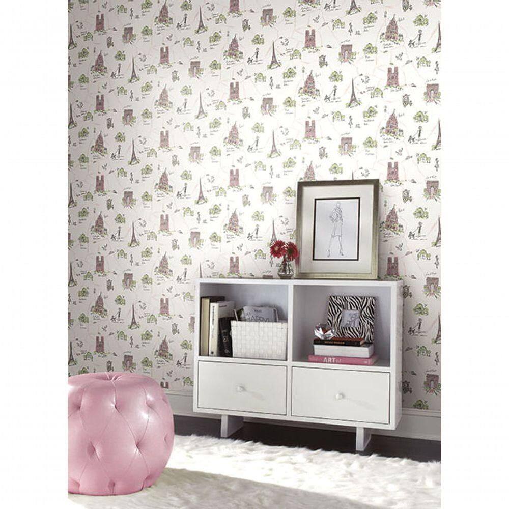 Papel De Parede Waverly Kids Tres Chic Wk6830 - Rolo 10m X 0,52m