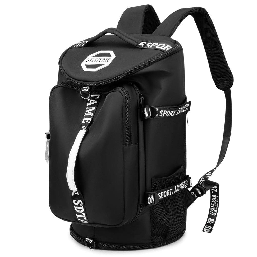Mochila de ginástica SDTAME com compartimento para sapatos preta