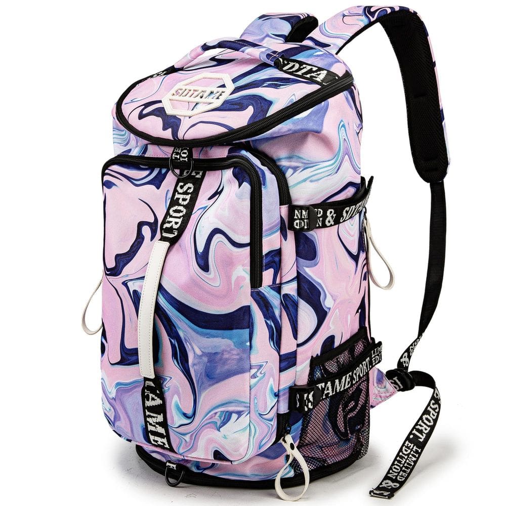 Mochila de ginástica SDTAME com compartimento para sapatos roxa