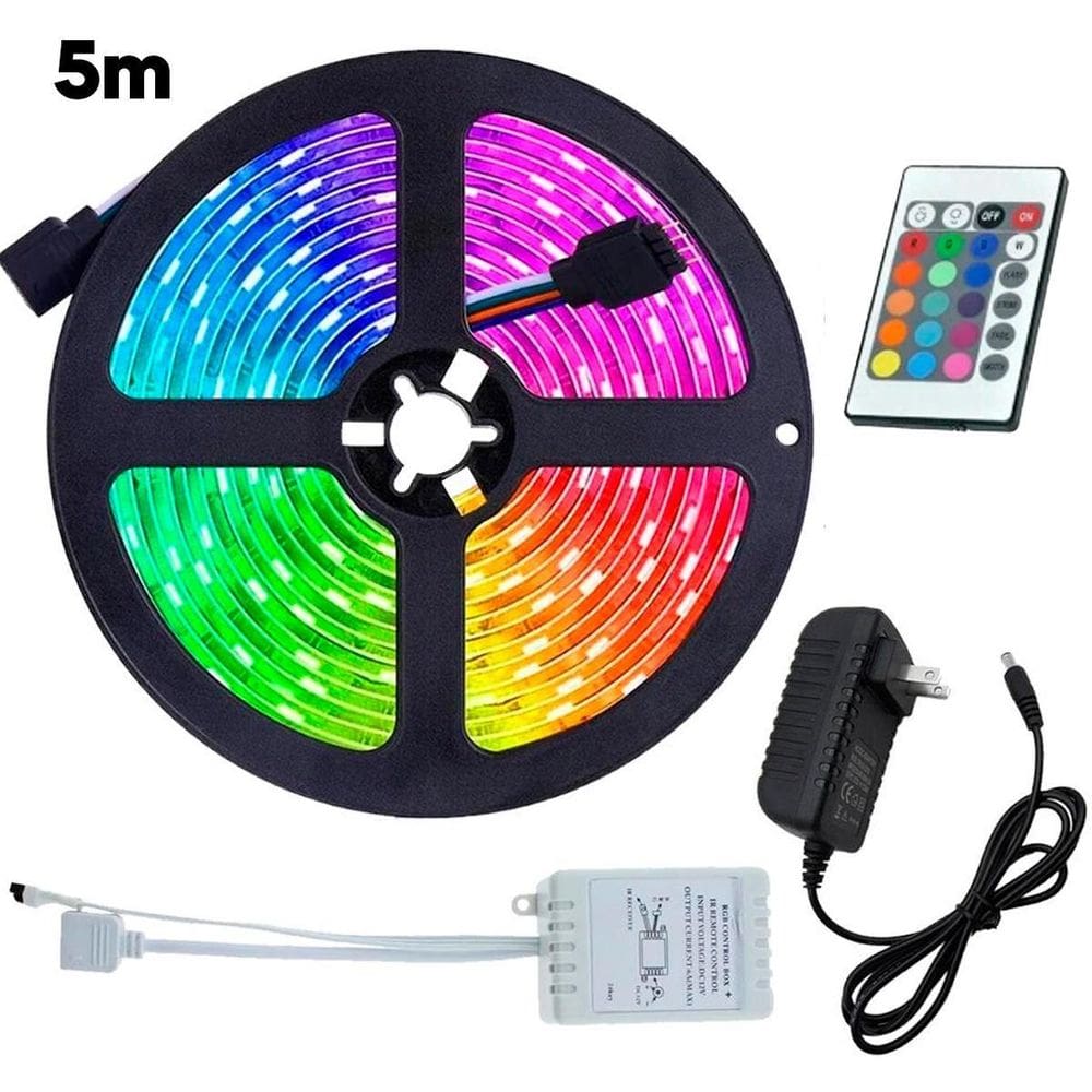 Fita Led Rgb Digital Com Controlador Fonte Efeito Neon