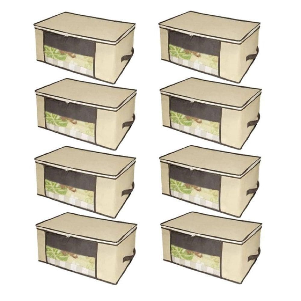 Kit 08 Caixa Organizadora Em Tnt Com Visor 45 X 45 X 20Cm