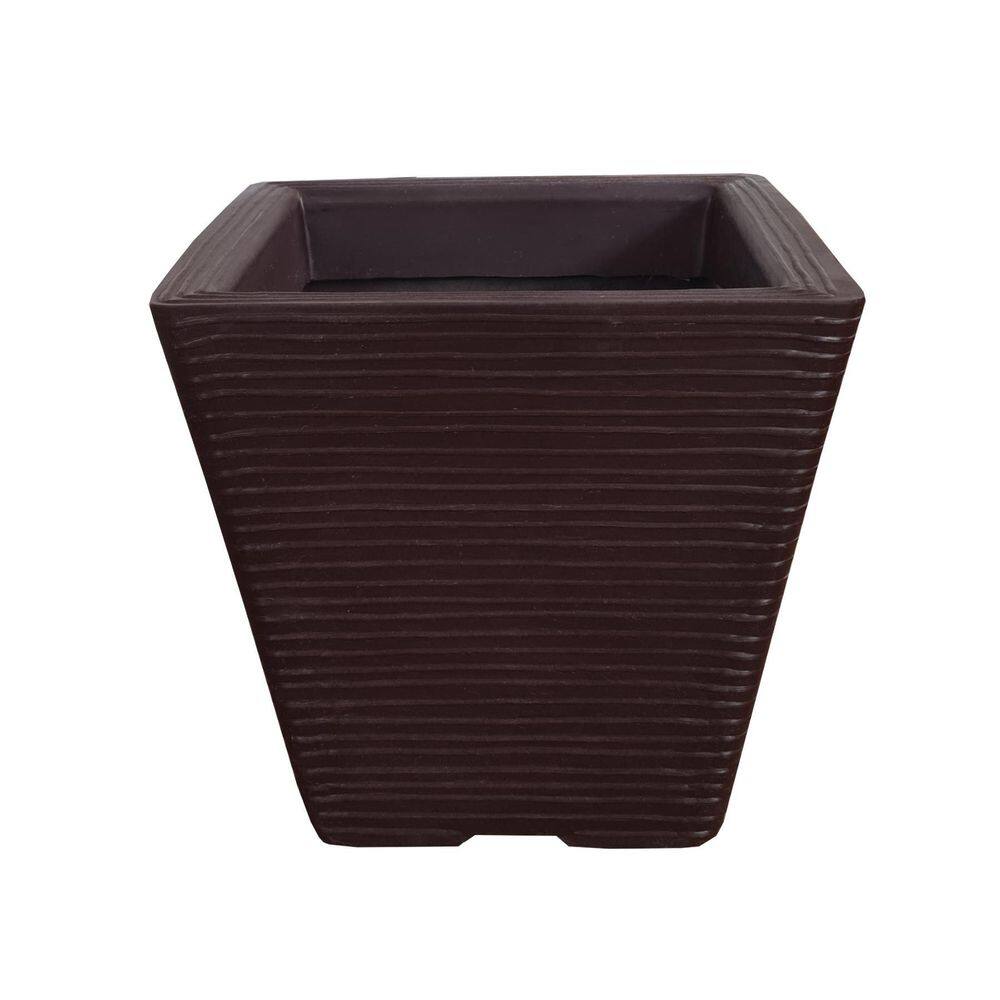 Vaso De Planta Quadrado Decorativo Polietileno 30X30 Cm Café