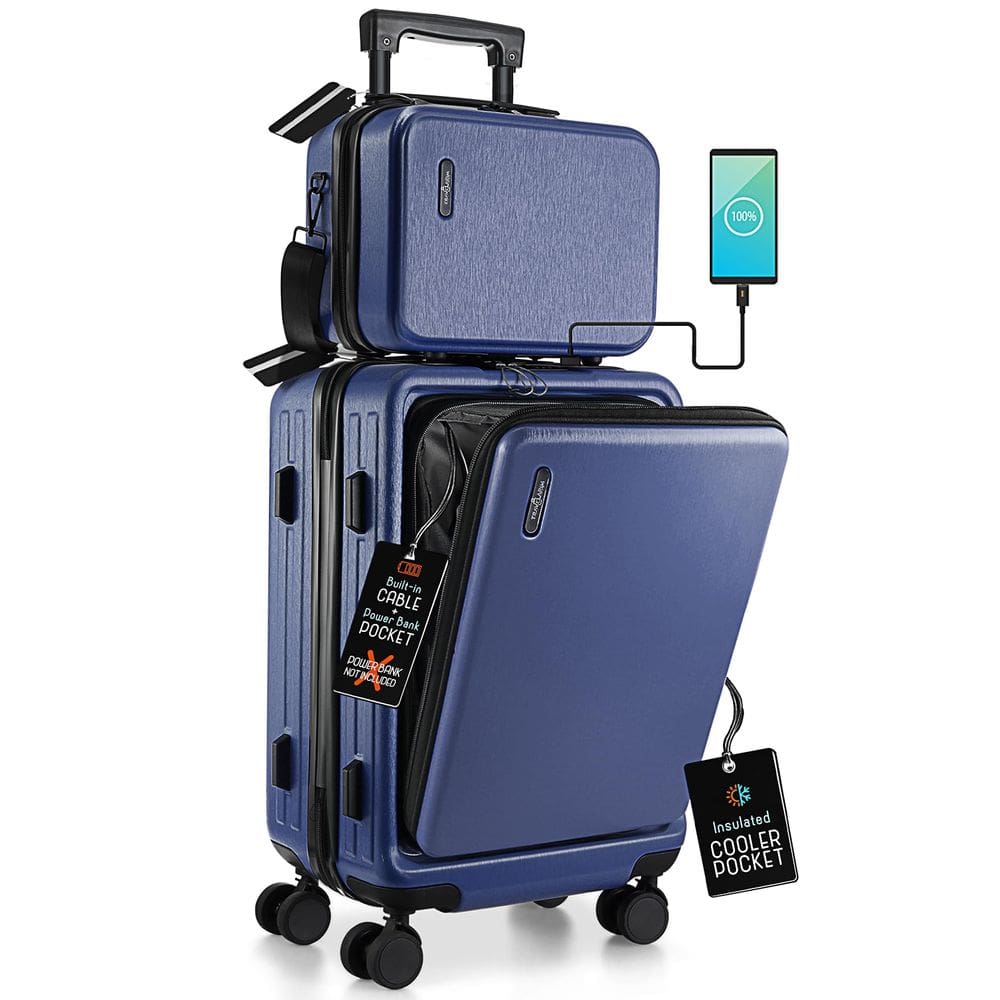 Bagagem de mão TRAVELARIM 56x36x25cm com bolsa de cosméticos Navy