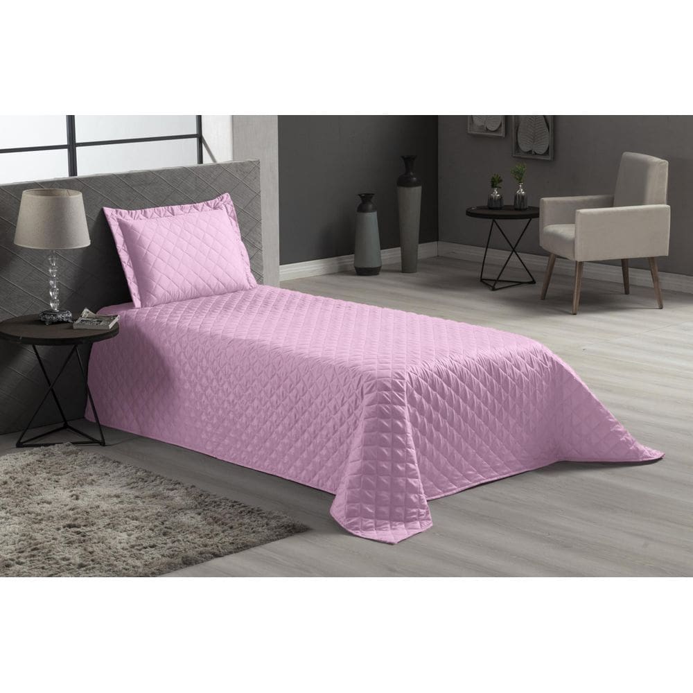 Kit Colcha Jogo De Cama Cinza Solteiro 3 Peças Veneza