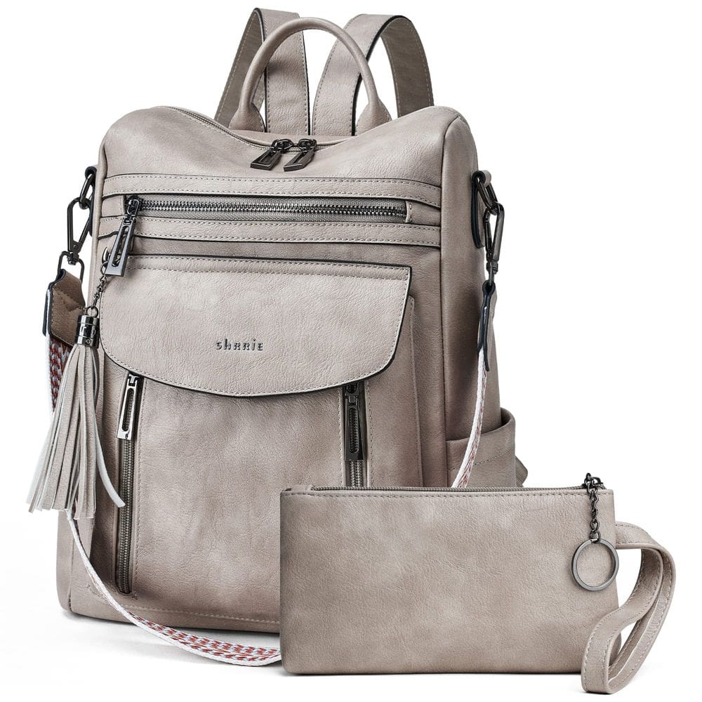 Mochila Shrie Fashion Leather para mulheres, preta