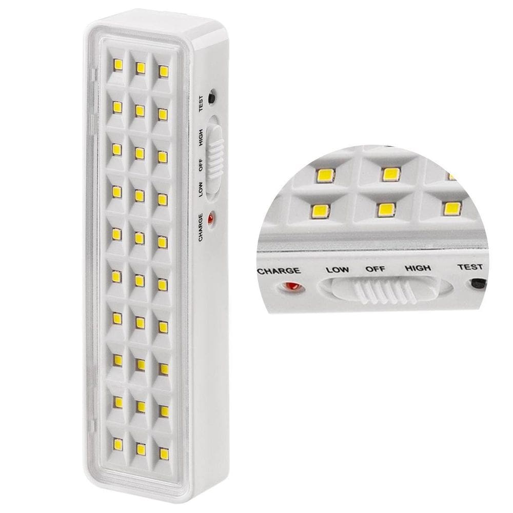 Luminária De Emergência Alto Brilho Recarregável Iluminação