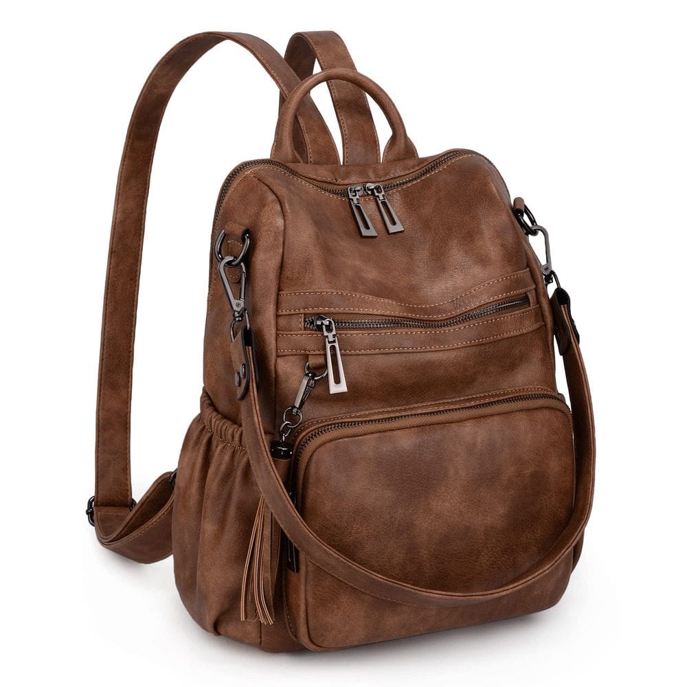 Mochila feminina UTO, de couro, moda vegana, 28x8x30cm