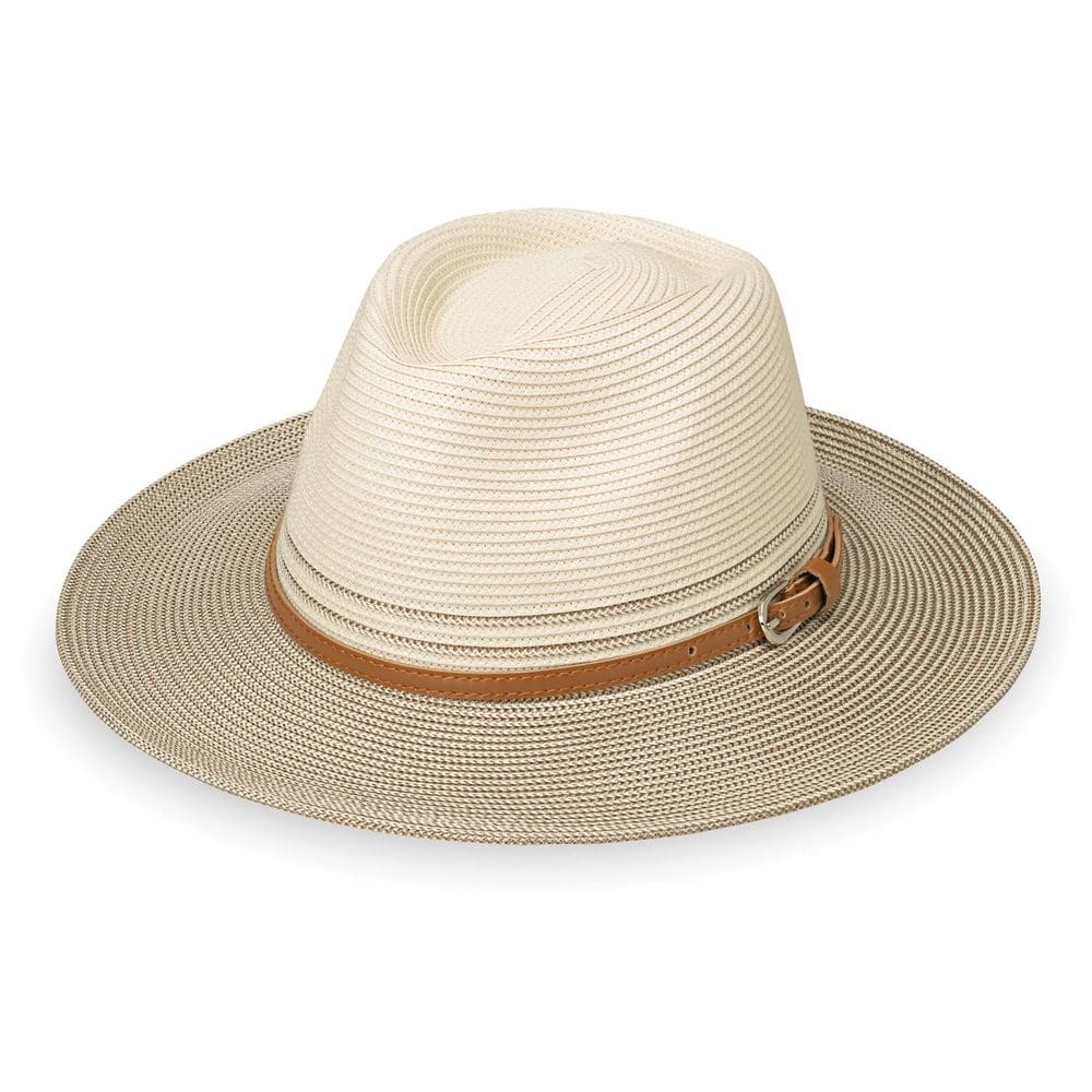 Chapéu de sol feminino Wallaroo Kristy Fedora UPF 50+ Ivory/Stone