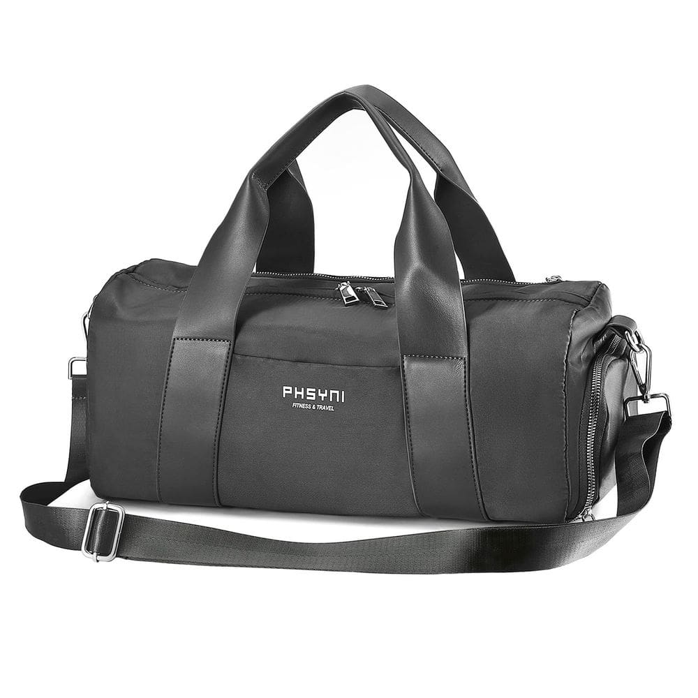 Bolsa de ginástica PHSYNI Compact Sports para mulheres e homens 16L preta