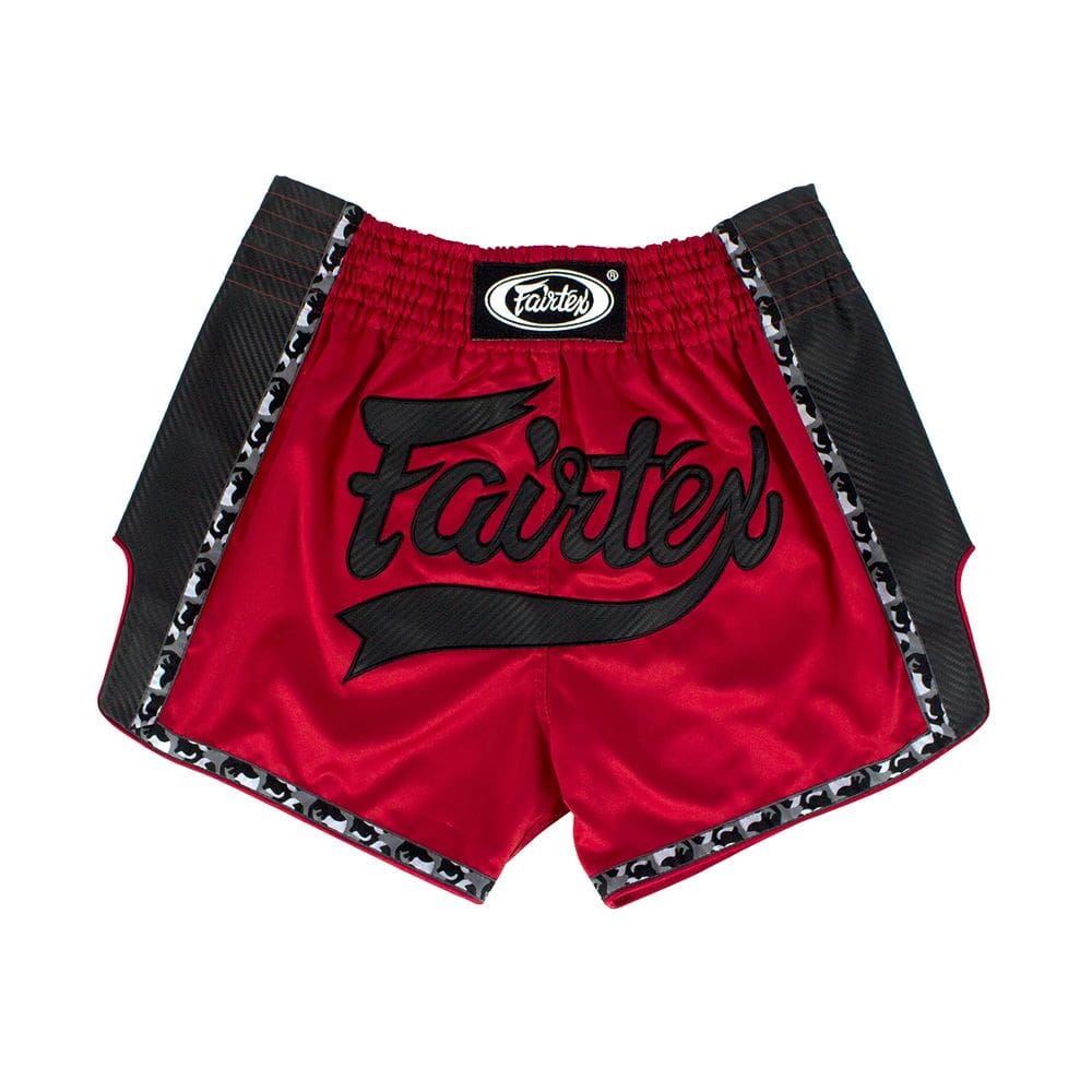 Shorts de boxe Muay Thai Fairtex BS1703 Slim Cut vermelho/preto