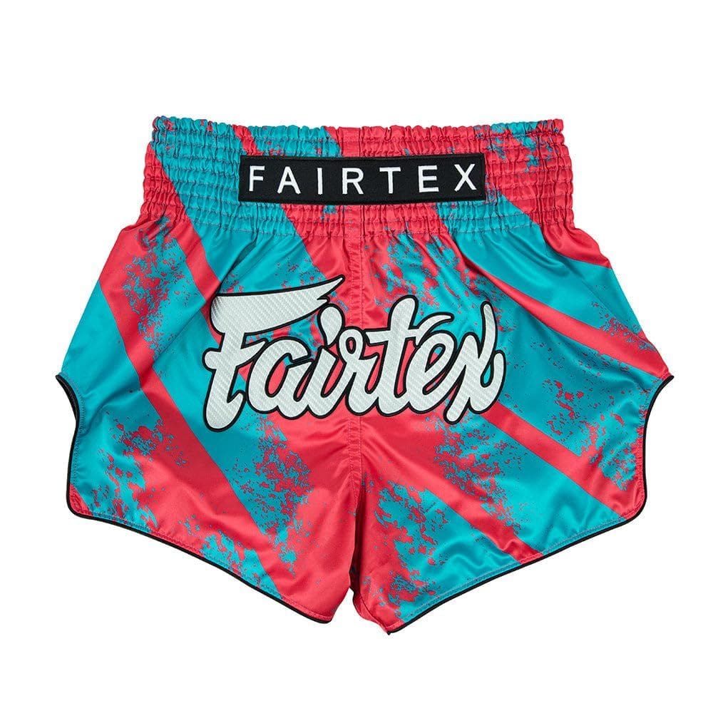 Shorts de boxe Fairtex Slim Cut Muay Thai rosa/azul GG